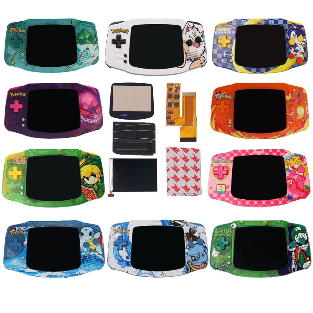 Комплекты ЖК-экранов IPS V2 для Gameboy advance Nintendo с УФ-принтом индивидуальные чехлы
