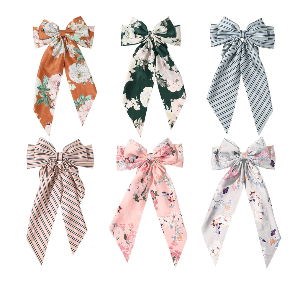 

New Hair Bow Ribbon Hairpins Women Elegant Hair Clips Barrettes Bowknot Hairpin Hair Accessories Girls Cute Solid Headwear