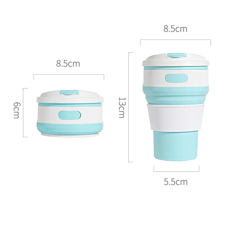 350ML Blue Складная бутылка для воды Складная легкая дорожная Бутылка Экологически чистый пищевой материал портативная Удобная посуда для напитков 500 мл - Цвет: 350ML Blue
