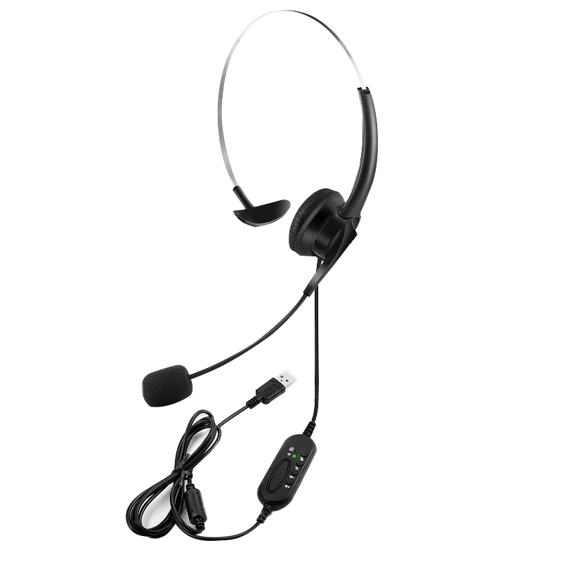 Телефонная гарнитура операторский центр звонков USB проводные наушники с мини для