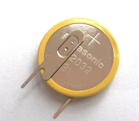 5pcslot panasonic cr2032 3v button coin battey with 2 soldering pins cr20321vs1 lithium batteries cell