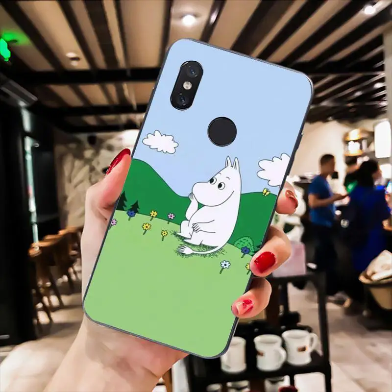

YNDFCNB Hippo Phone Case for Redmi 9A 8A 7 6 6A Note 9 8 8T Pro Max Redmi 9 K20 K30 Pro Black Silicone Soft TPU Case