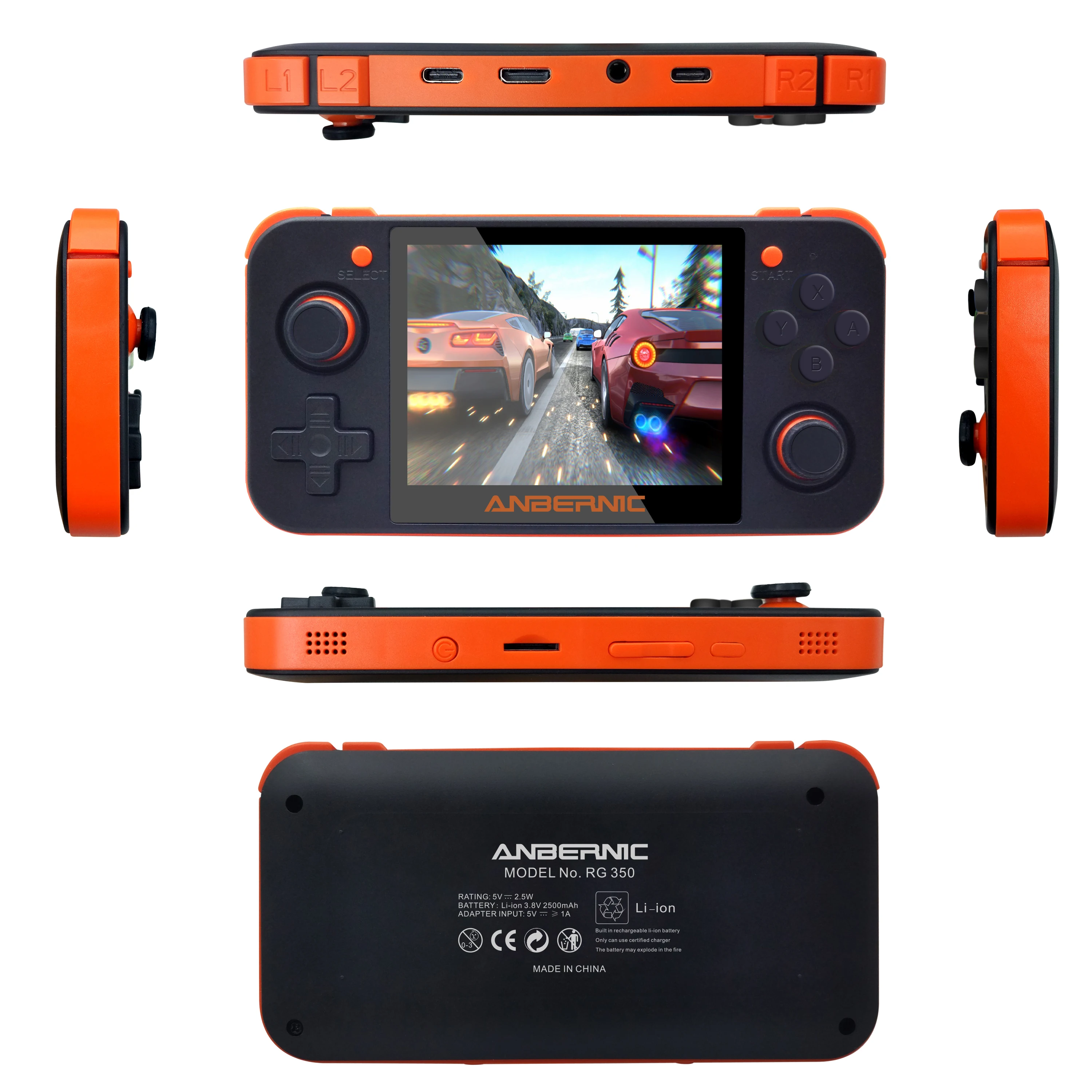 ANBERNIC RG350 ips Ретро игры 350 видео игры обновление игровой консоли ps1 игры 64 бит opendingux 3,5 дюймов 28000+ игры rg350