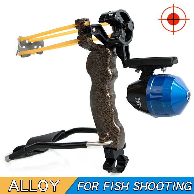 Большая Мощность стрельба из лука Рогатка Рыбалка сплав катапульты с резиновой