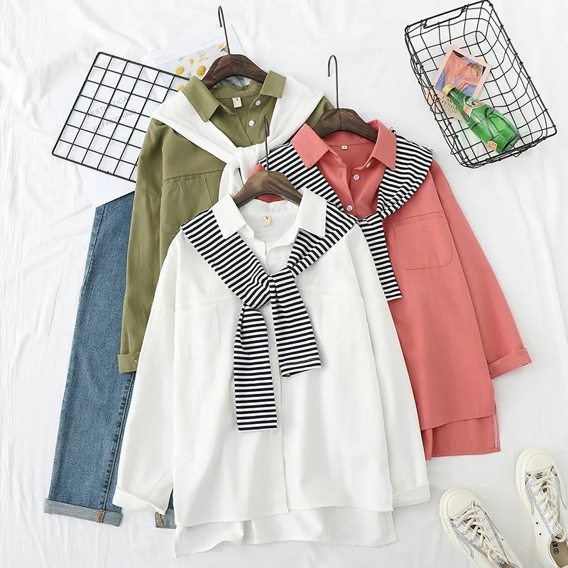 Женская блузка в стиле Харадзюку H.SA рубашка ярких цветов с матросским воротником