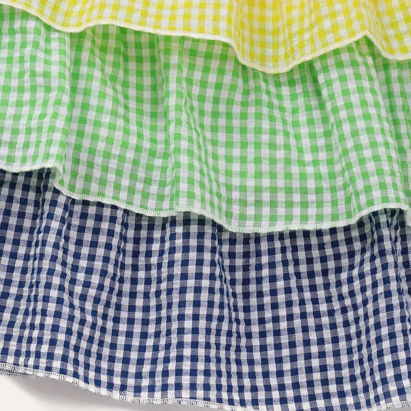 

Flofallzique 2020 Baby Girl Suit Summer Fashion Plaid Suspenders V Neck And Sweet 3 Layers Skirt Outdoor Casual Kids Outfit