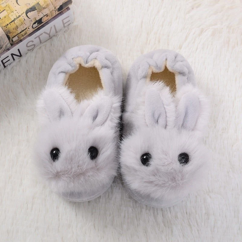 Baby Winter Slippers Children Boys Girls Cute Cartoon Rabbit Slipper Kids Indoor Fur Warm Shoes Child Home Floor Shoes