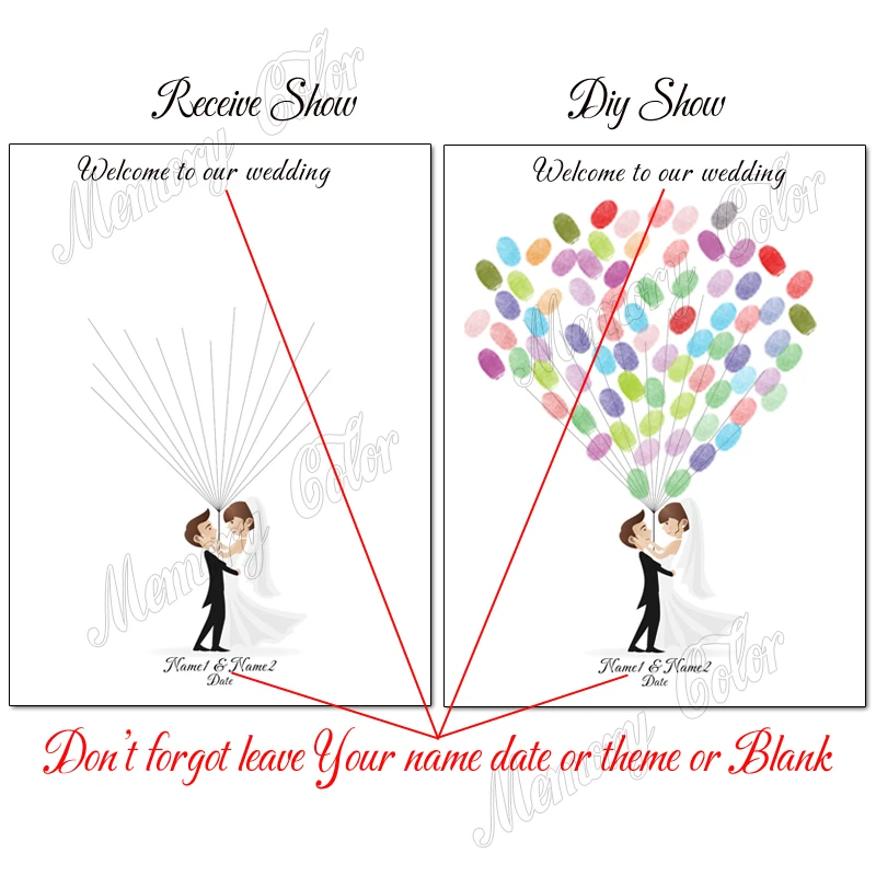 HK183 Персонализированные Имя Дата свадьба автомобиль свадебное дерево отпечаток пальца DIY Гостевая книга холст для украшения свадебной вечеринки(чернильная подушечка в комплекте - Цвет: HK183