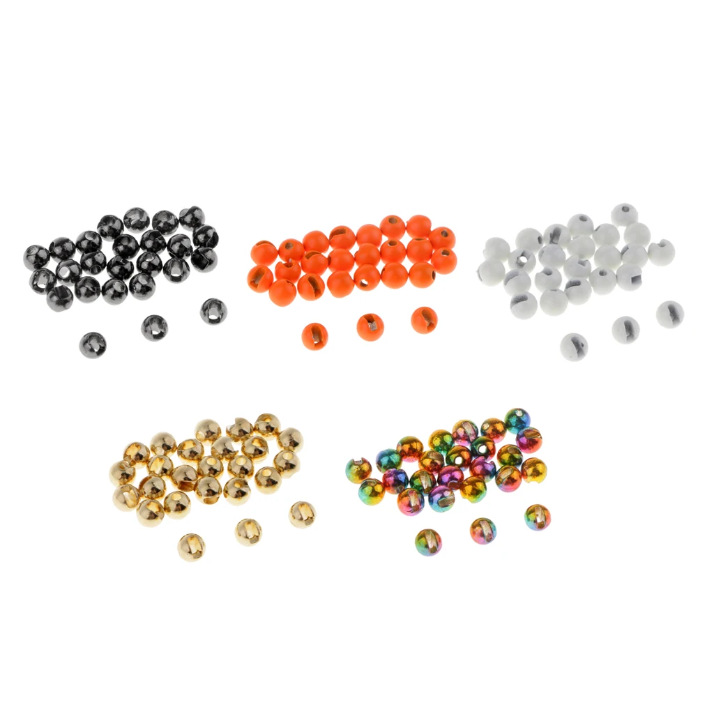 

25pcs 5 Colors 4.0mm Nice-Designed Slotted Tungsten Beads Fly Tying Material Bolas de tungsteno perles de tungstene
