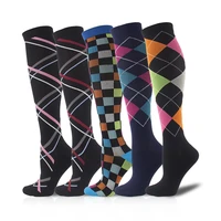 compression knee high sock 5 pairs per set running men women socks sports compression outdoor tennis sock sport