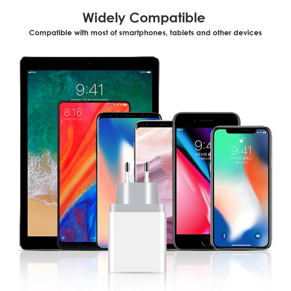 Зарядное устройство с 2 портами USB Type-C 18 Вт 6 в 9 В А 3 | Мобильные телефоны и