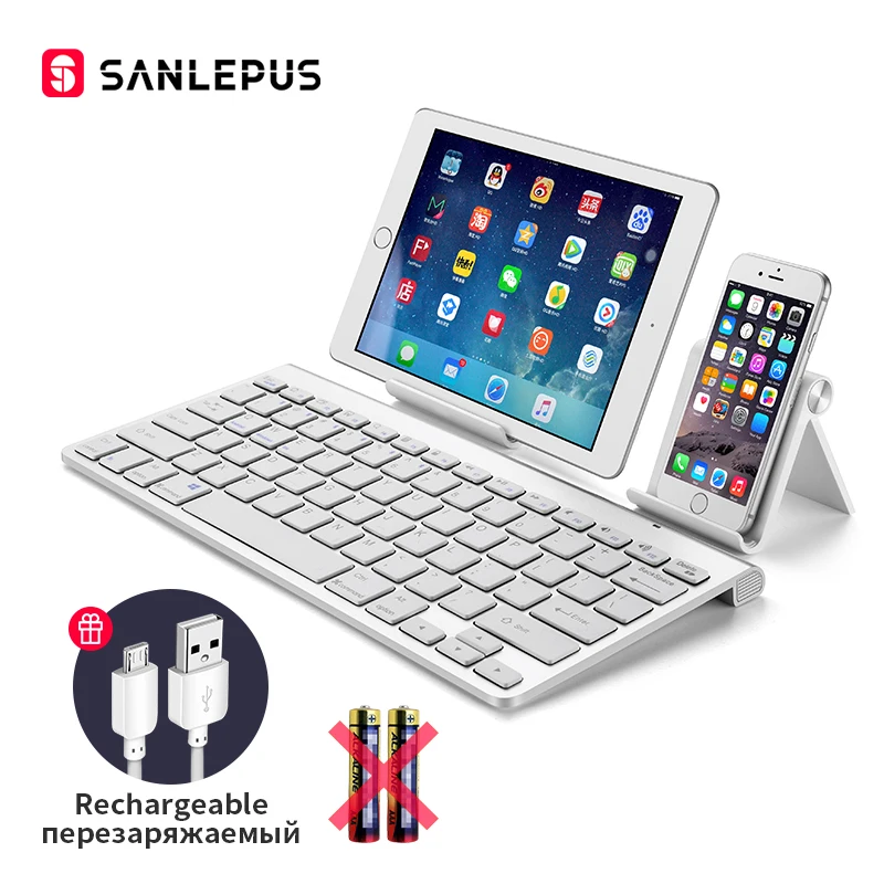 SANLEPUS профессиональная ультра-тонкая беспроводная клавиатура Bluetooth 3,0 Клавиатура Teclado для Apple для iPad серии системы iOS