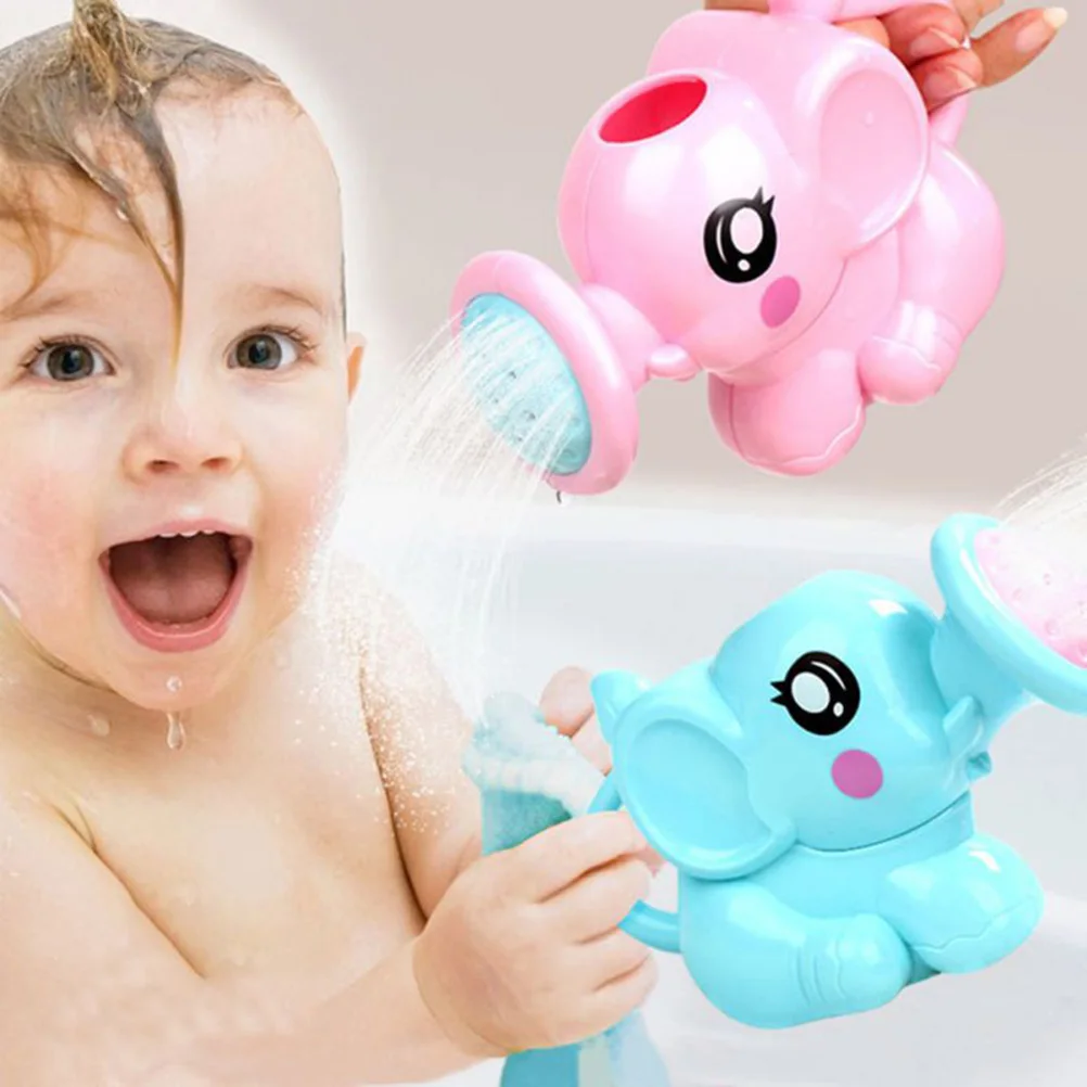 

Cute Cartoon Elephant Shampoo cup Baby Spoon Shower Bath Water Swimming Head Watering Bottle Kids Wash Hair Shampoo Cup