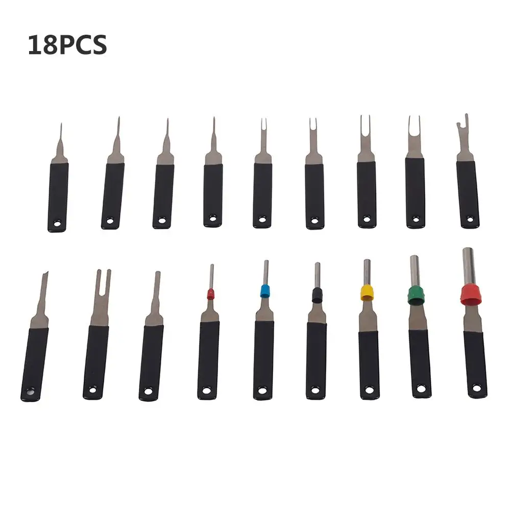 

18PCS Needle Remover Car Plug Stainless Steel Terminal Removal Tool Car Terminal Repair Hand Tool Car Terminal Removal Tool