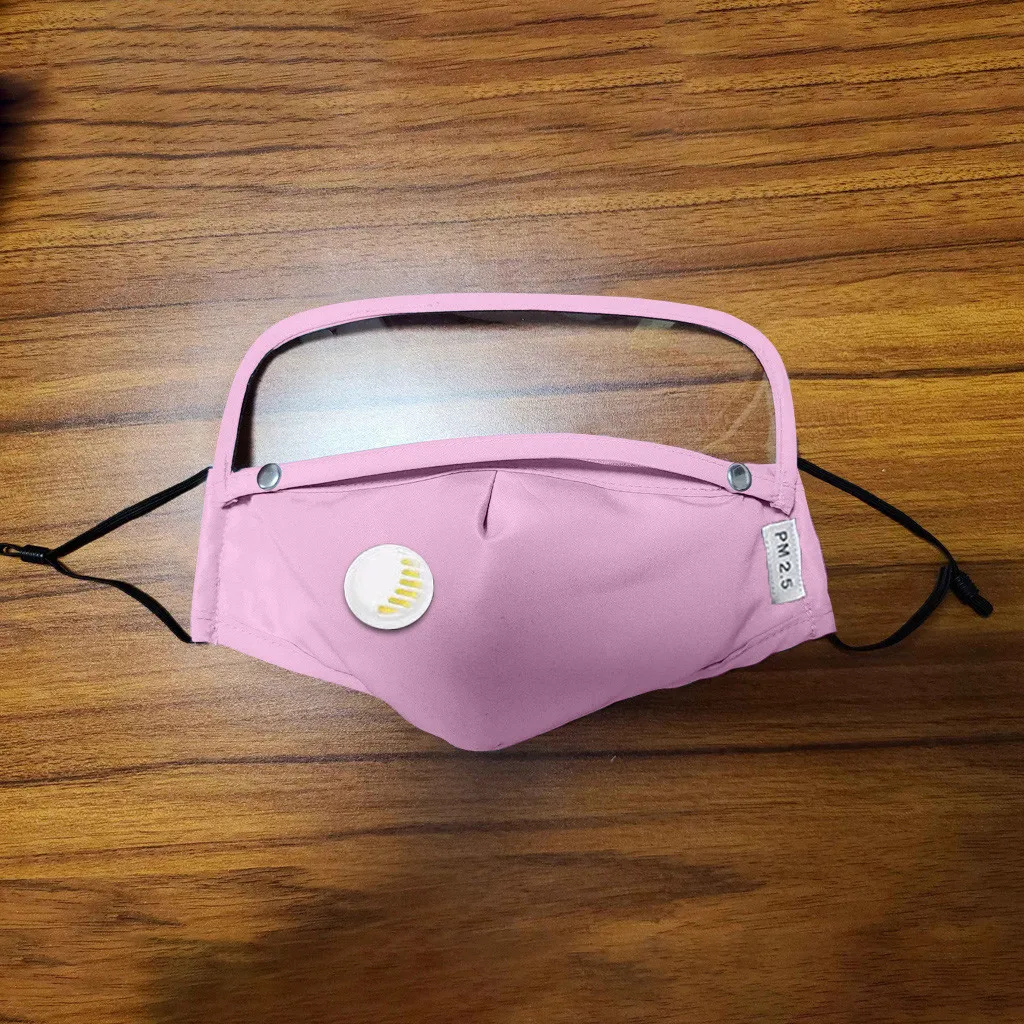 Съемная дышащая маска для лица с Защита глаз + 2 фильтра многоразовая Тканевая рта