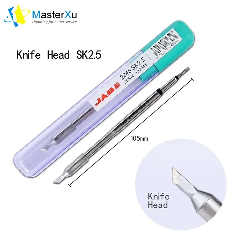 

Jabe UD-1200 2245-SK 2.5 T-SK2.5 Knife Head Lead Free Solder Iron Tip Nozzle Mobile Phone Fingerprint Flying Wire Repair Welding