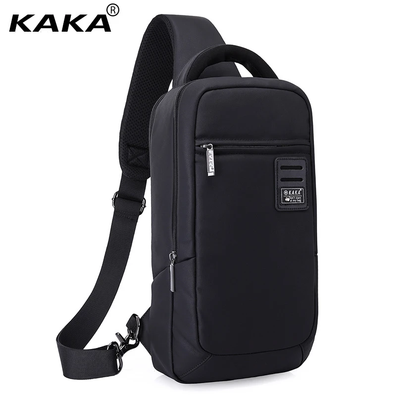 2020 New KAKA Brand Cool Men and Men's Fashion Messenger bags 100% waterproof Oxford Chest Cross Body Bags Leisure Packs Black |