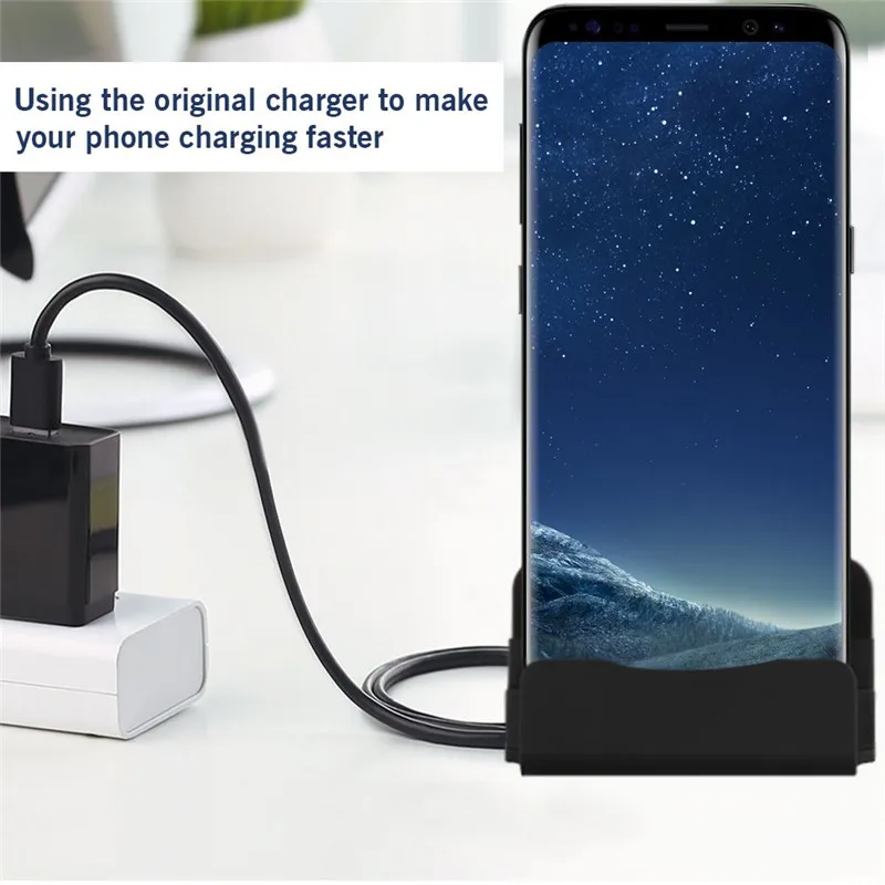 Зарядная док станция с разъемом микро USB Type C и кабелем для Samsung