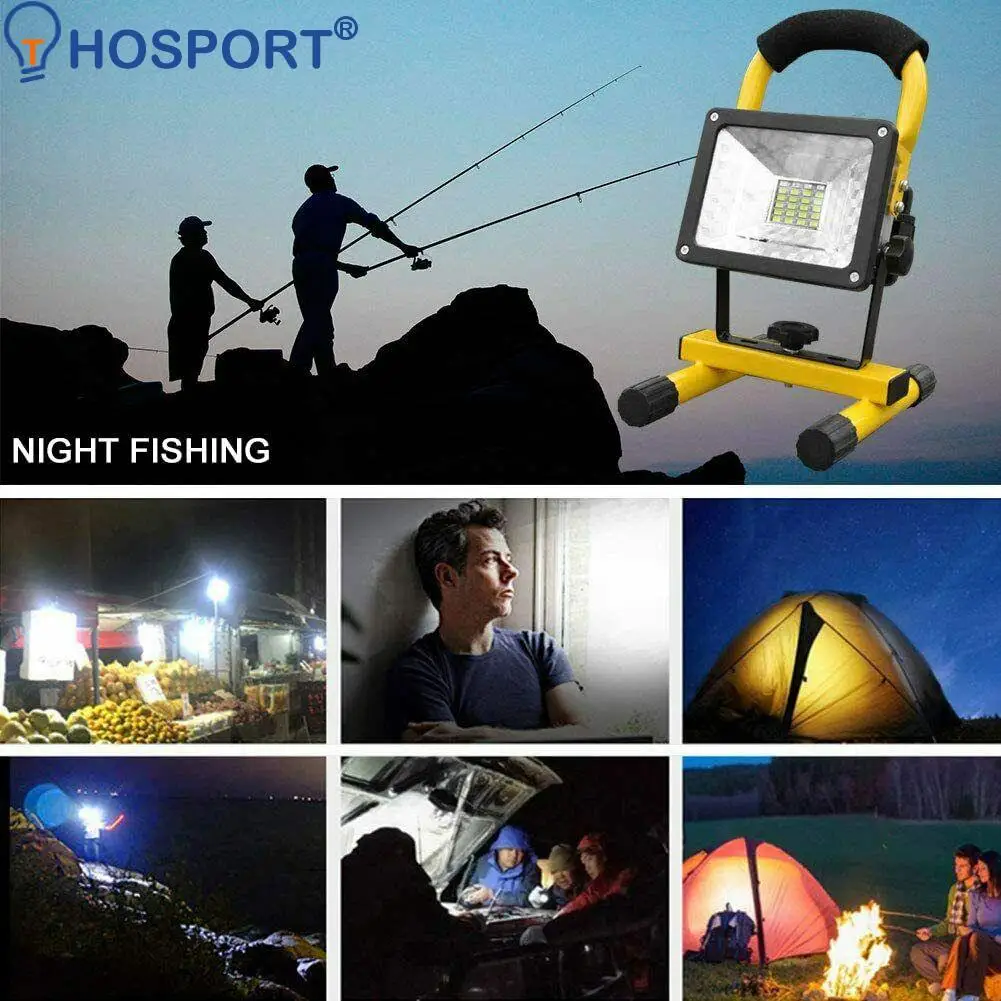 

LED Street Lamp Landscape Lighting 24 LED 30W Work Flood Light Spotlight Waterproof Cordless Lamp for Construction