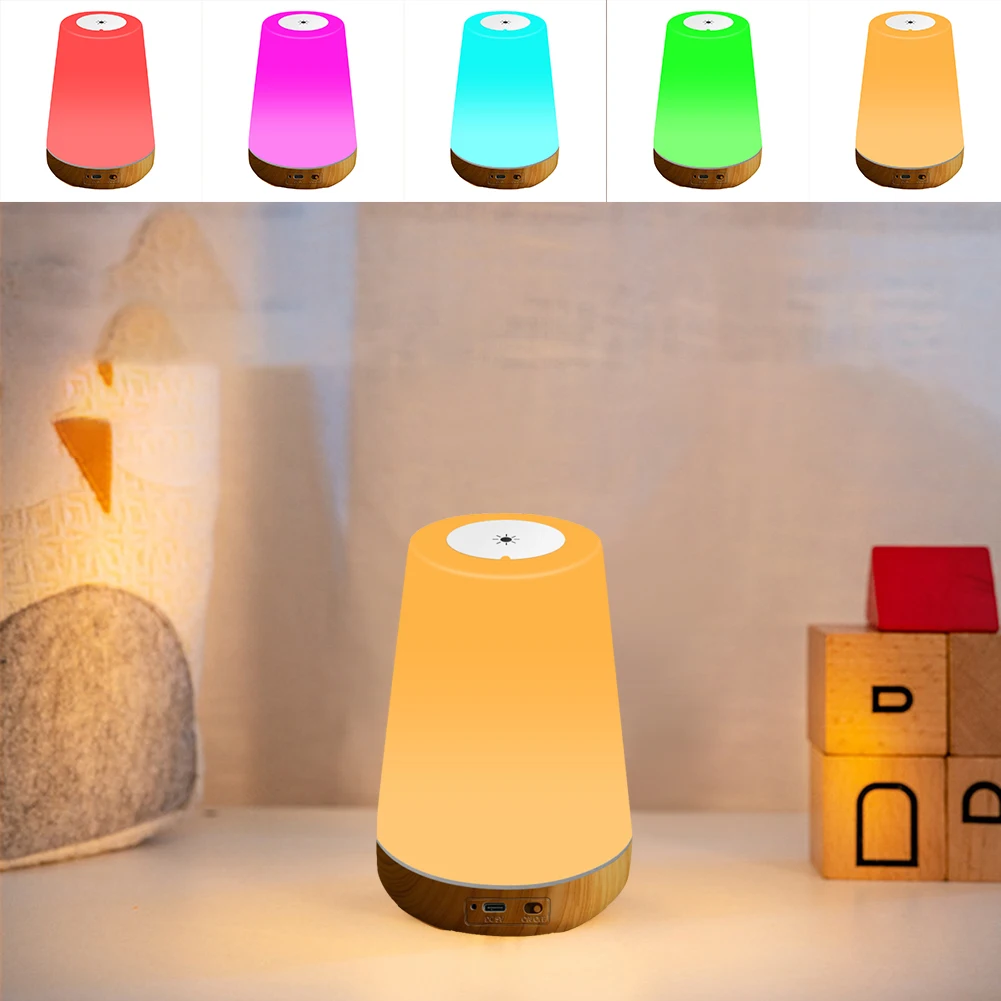

Rechargeble Led Touch Night Light Innovative Little Nightlight Table Bedside Nursing Lamp 7 Colors Light adjustable Night Lamp