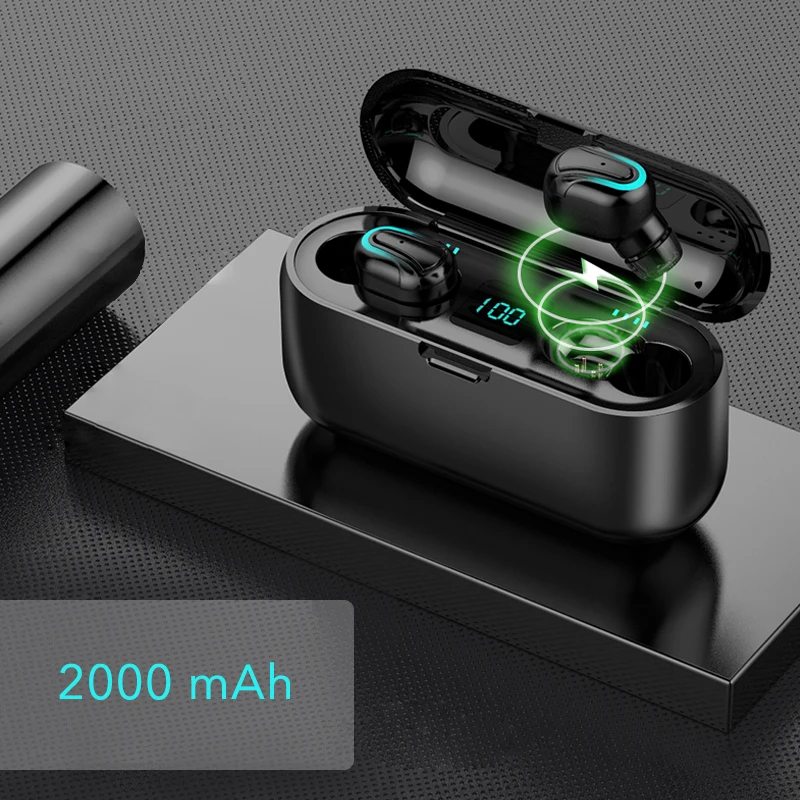 Новинка Q32 TWS 5,0 Bluetooth наушники с шумоизоляцией беспроводные наушники игровая гарнитура с микрофоном 2000 мАч светодиодный водонепроницаемый внешний аккумулятор