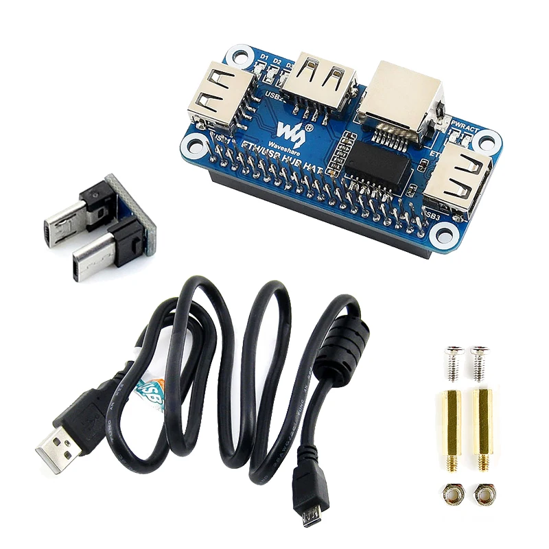 Raspberry Pi USB к Ethernet RJ45 сетевой разветвитель 3 порта s 5V Hat для 4 Model B/3B +/3B/Zero W|Аксессуары