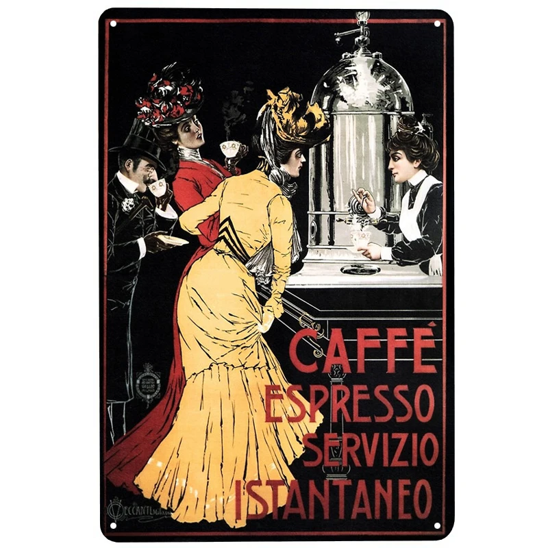 Кофейный сервис итальянские печатные дневные знаки Забавный постер декор для