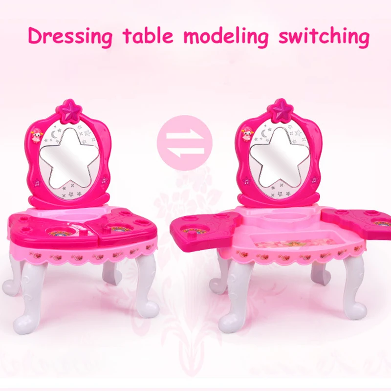 

Girls Princesses Dressing Table Makeup Set Toys For Kids Beauties Pretend To Play Lipstick Cosmetic Makeup Children Birthday Toy