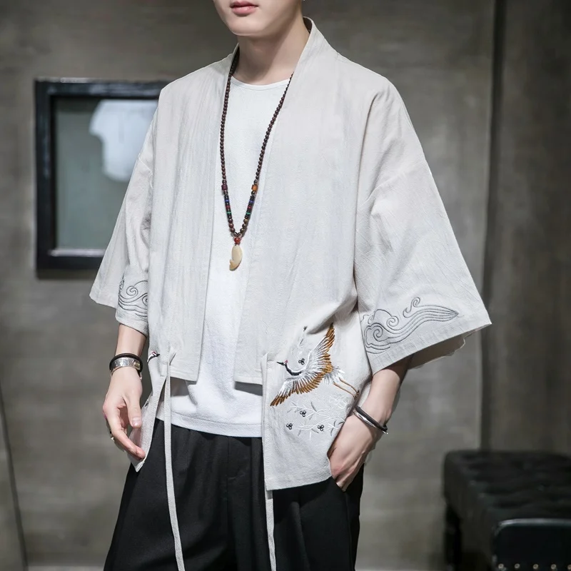 Рубашка мужская хлопковая в китайском стиле повседневный костюм Тан