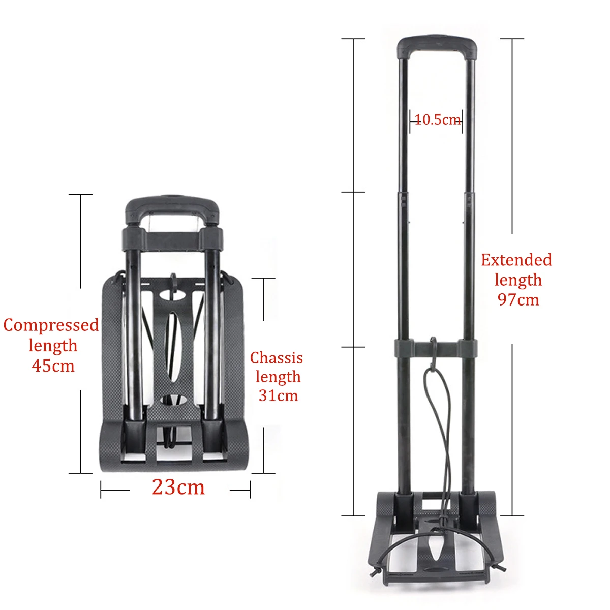 

Heavy Duty Folding Foldable Hand Sack Truck Barrow Cart Wheel Trolley Folding Truck Travel Luggage Cart Schoolbags Shopping Cart