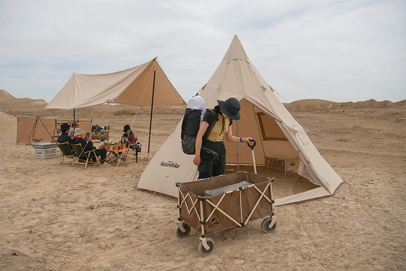 Четырехсторонняя складная тележка для кемпинга Naturehike 193L самостоятельное