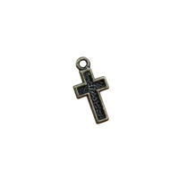antique bronze small cross charm pendants 200pcs 8x16mm alloy jewelry diy fit bracelets necklace earrings a 326