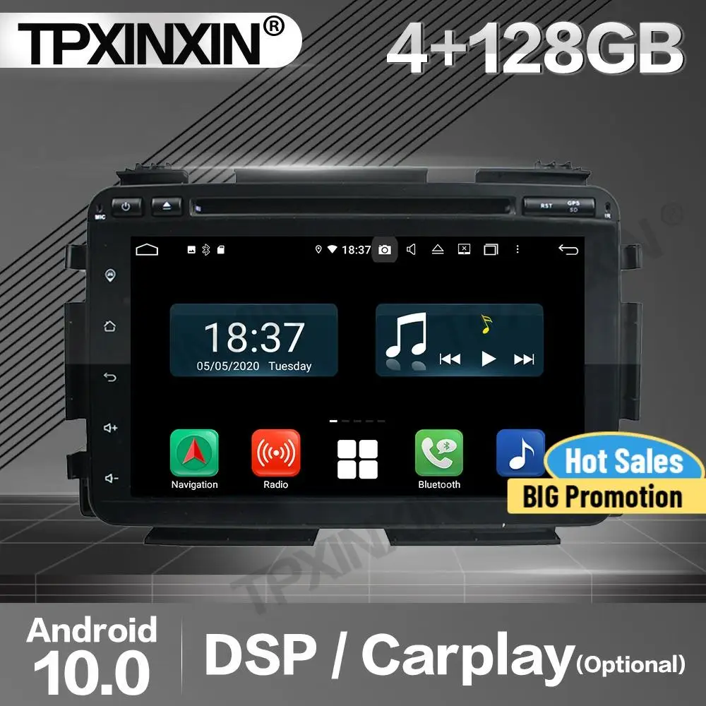 

128G Carplay Car Radio 2 Din Stereo Receiver Android 10 For Honda Vezel 2015 GPS Player Audio Recorder Head Unit