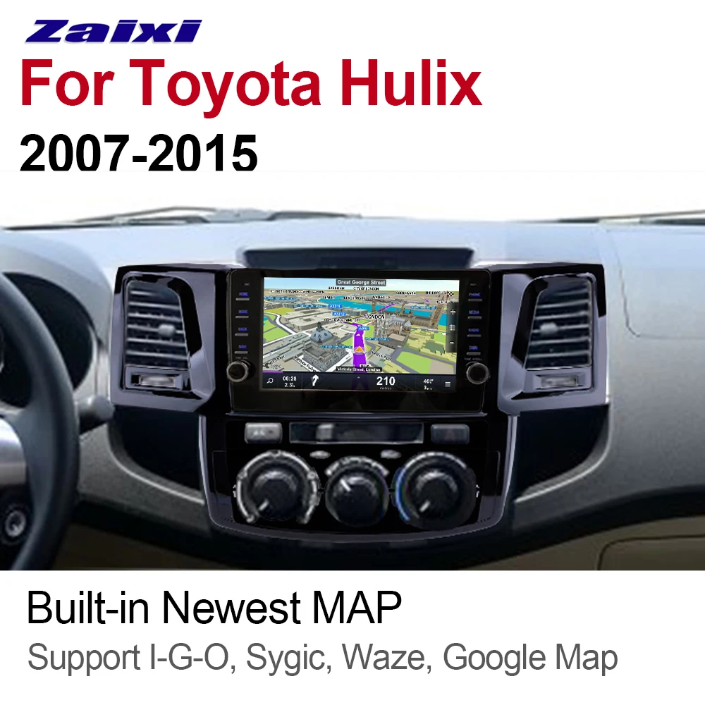 ZaiXi 2 Din Автомобильный мультимедийный плеер Android авто радио для Toyota Hilux 2007 ~ 2015 DVD GPS