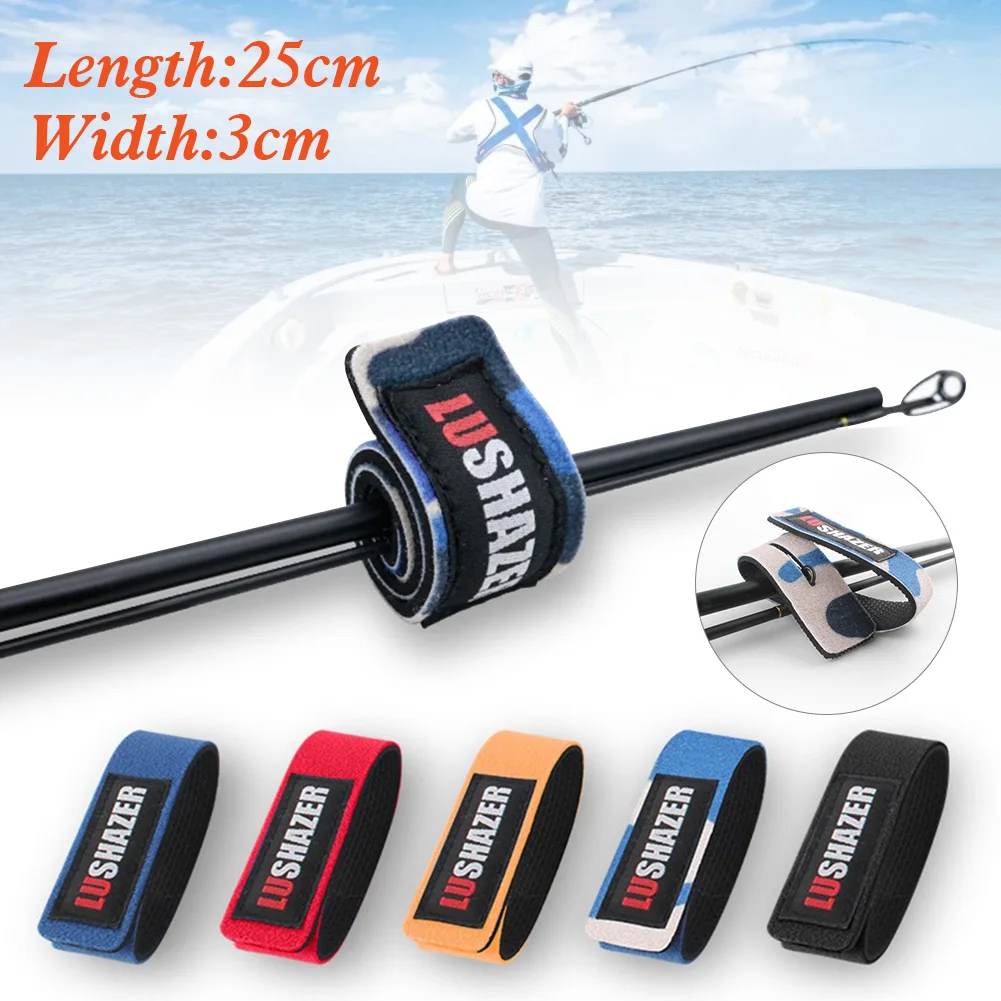 

1pc Reusable Fishing Rod Tie Holder Strap Suspenders Fastener Hook Loop Cable Cord Ties Belt Fishing Accessories Hot Sale