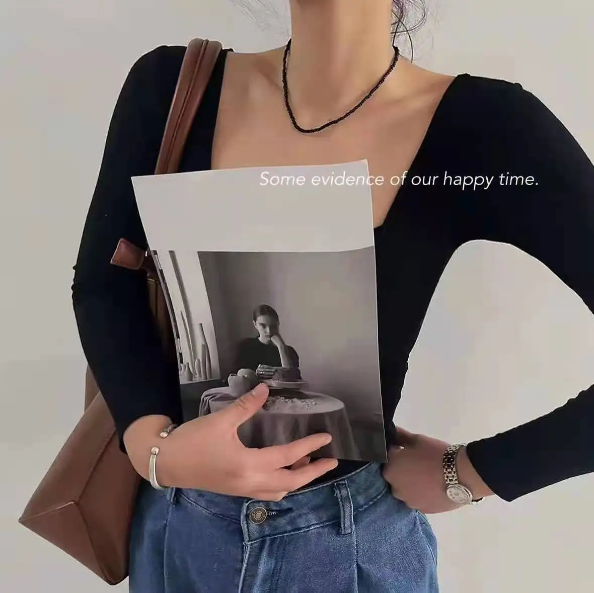 

Новое корейское черное маленькое ожерелье из бисера