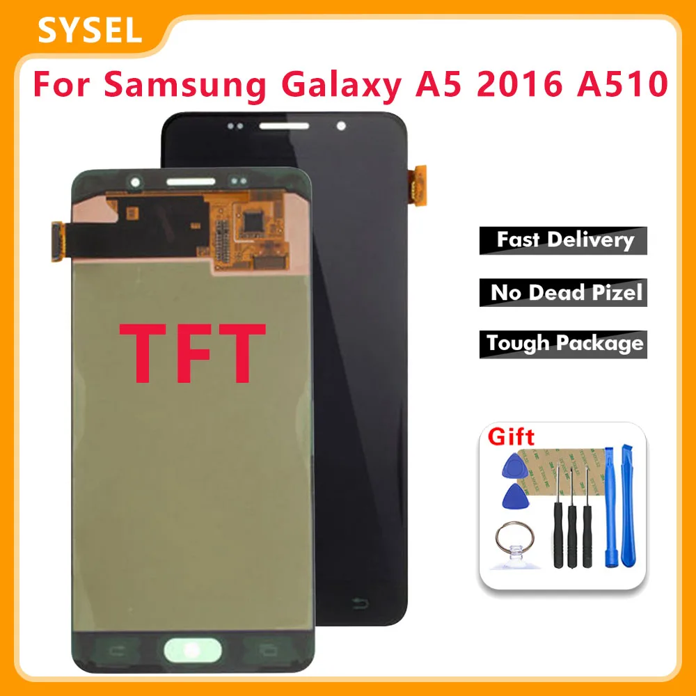 ЖК дисплей TFT для Samsung Galaxy A5 2016 A510 дигитайзер сенсорного экрана в сборе экран A510F