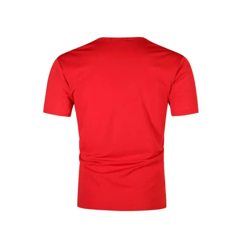 

Mens Summer Short Sleeve T Shirt Buttons Crew Neck Casual Top Blouse Solid Shirt