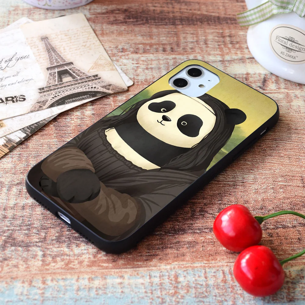 

For iPhone When Pandas Meet Arts Soft TPU Border Apple iPhone Case