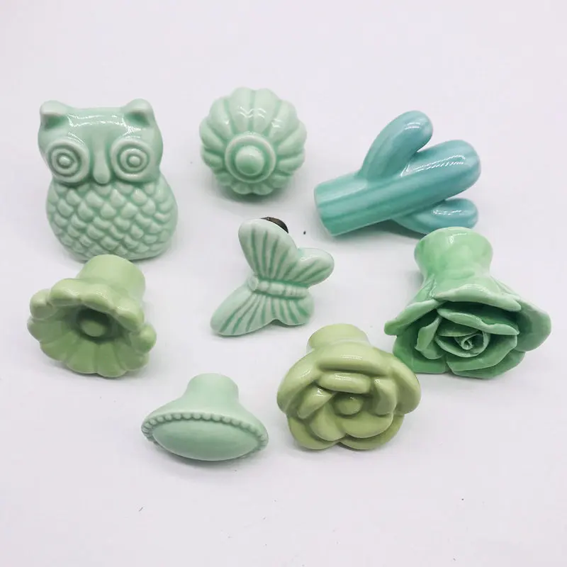 Винтажные цветочные керамические ручки 1 шт. дверная ручка шкафчик выдвижной