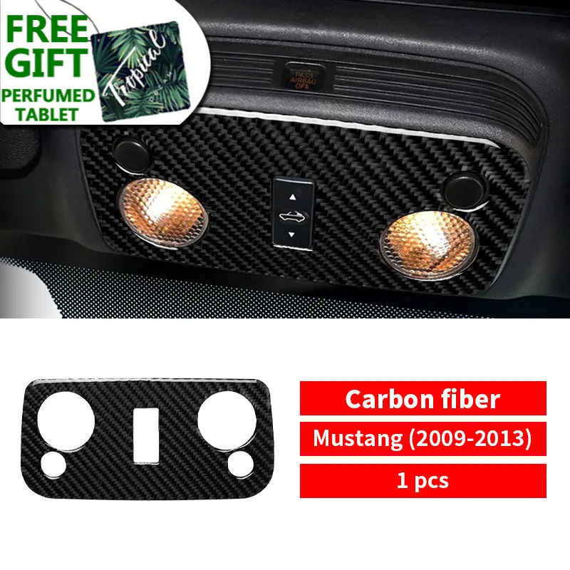 

Car Styling Interior Molding Roof Reading Light Lamp Frame Trim Cover Carbon Fiber Light Panel Decor For Ford Mustang 2009-2013