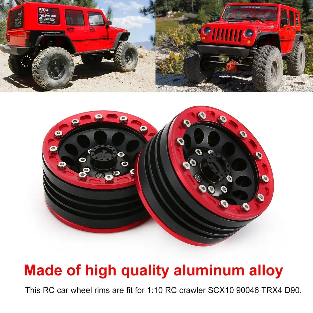2 шт. колесные диски из алюминиевого сплава 1 9 для 1/10 RC Crawler Axial SCX10 II 90046 TRX4 D90 |