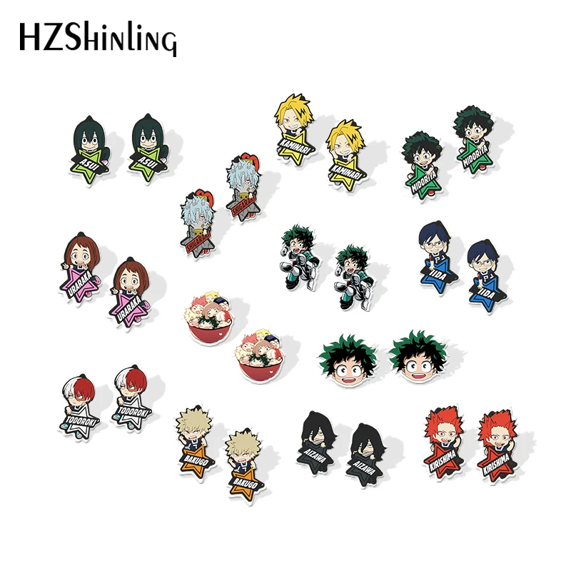 Новинка 2019 акриловые серьги Моя геройская Академия гвоздики из аниме боку без