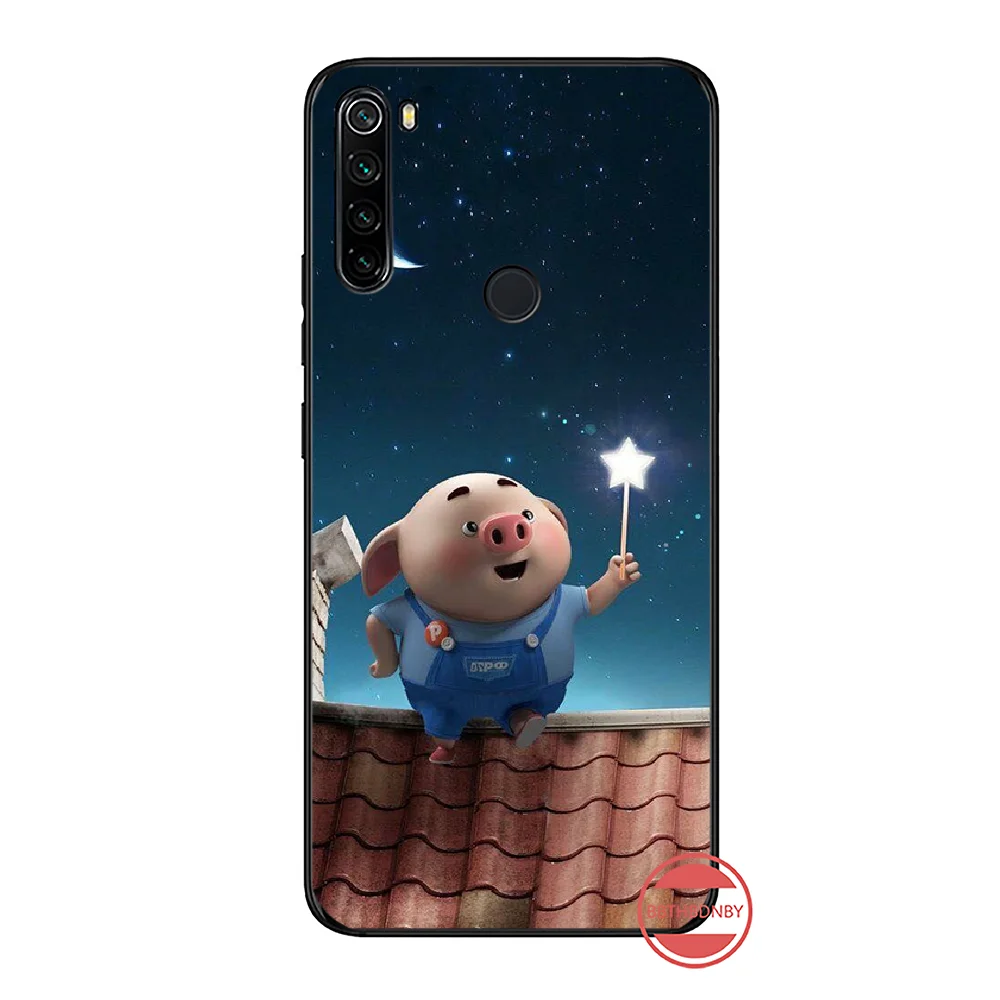 pig Lovebay Cute Lovely Cartoon animal Black Cell Phone Case For xiaomi Redmi 5 5A plus 7A 8 note 2 3 4 6 7 GO K20 A2 | Мобильные