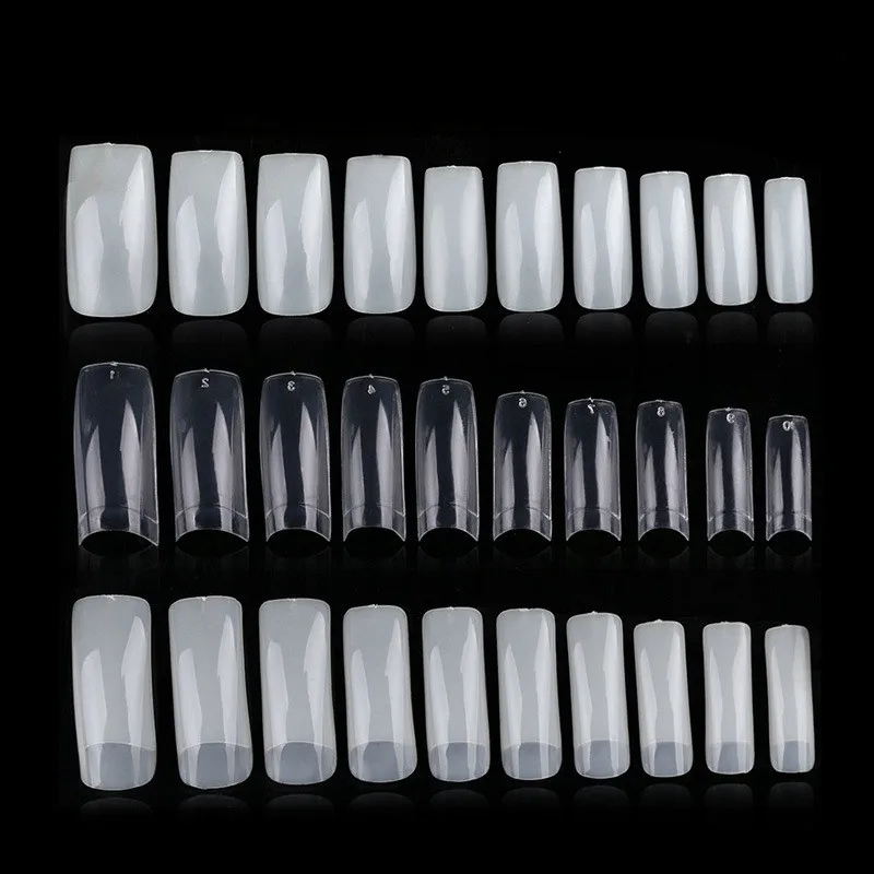 100 шт Половина/Полный/Типсы Французский маникюр прозрачный натуральный длинный