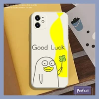 official original silicone good luck pattern phone case for iphone 11 12 pro max mini xr x xs 7 8 plus full cover