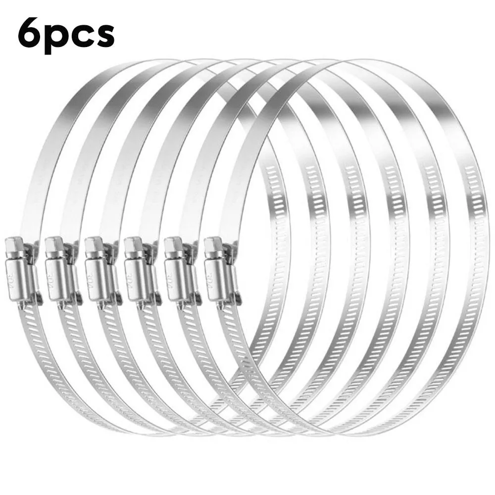 

6Pcs Stainless Steel 304 High Qulity Homebrew Pipe Clamp Fit 141mm-165mm Out Diameter Tube Worm Gear Hose Clamp
