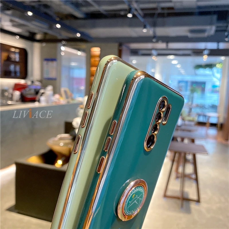 luxury plating silicone ring holder phone case for xiaomi redmi note 11 10 9 8 7 5 pro 8t redmi 9 9c 9a 8 stand coque cover free global shipping