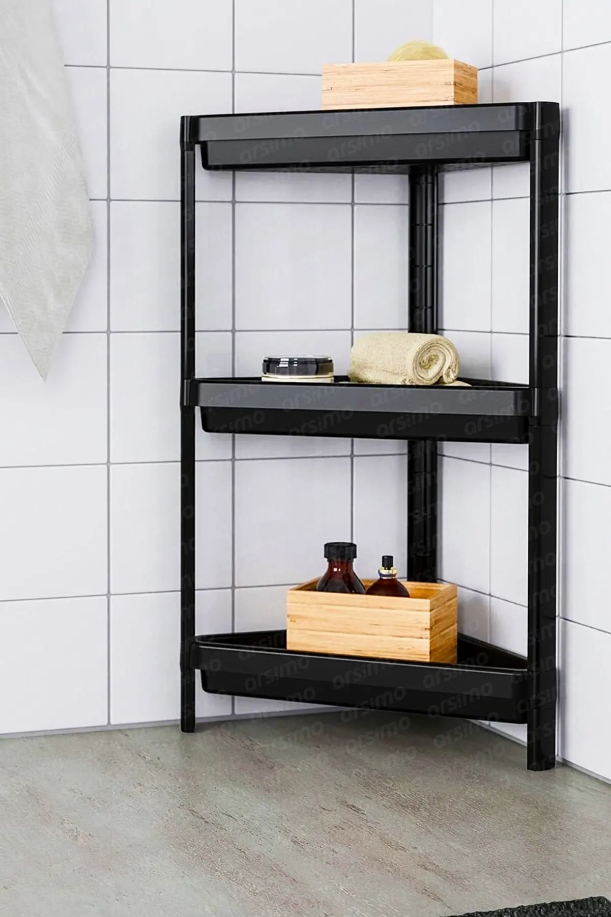 Треугольная практичная настенная полка для ванной гостиной кухни трехуровневая