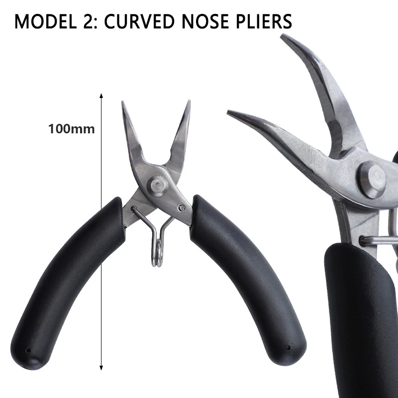 

4 Inch Cable Cutter Pliers Needle Nose Pliers Flat Nose Curved Nose Pliers Stainless Steel Palm Pliers Small Electronic Pliers